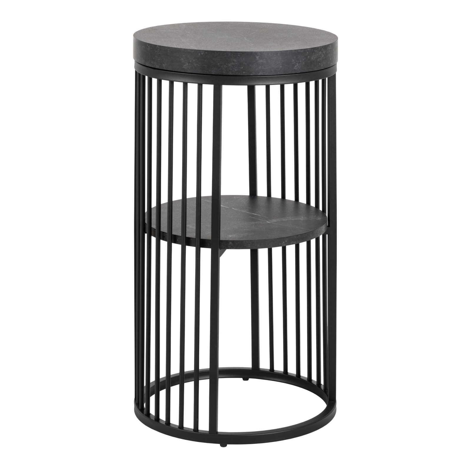 Strington Round Bedside Table 1 Shelf in Matt Black Strington Round Bedside Table 1 Shelf in Matt Black
