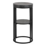 Strington Round Bedside Table 1 Shelf in Matt Black