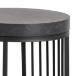 Strington Round Bedside Table 1 Shelf in Matt Black