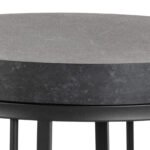 Strington Round Bedside Table 1 Shelf in Matt Black