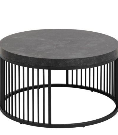 Strington Round Coffee Table in Matt Black