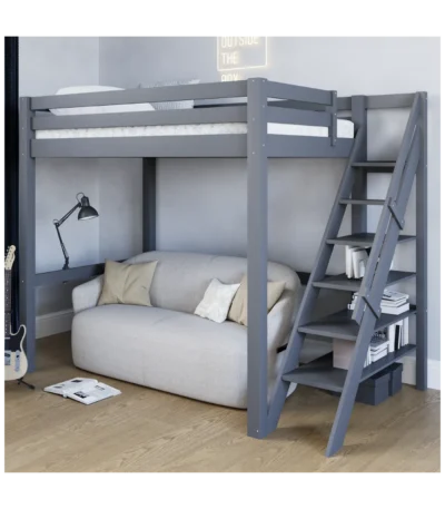 Studio Solid Wood Loft Bed Double High Sleeper
