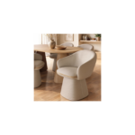 Sylvia Curved Back Upholstered Dining Chair Beige - Image 7