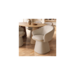 Sylvia Set of 2 Curved Back Dining Chairs Beige - Image 3