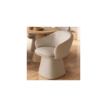 Sylvia Set of 2 Curved Back Dining Chairs Beige - Image 4