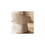 Sylvia Set of 2 Curved Back Dining Chairs Beige - Image 5