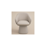 Sylvia Set of 2 Curved Back Dining Chairs Beige - Image 7