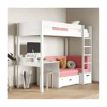 Tapio High Sleeper Bed with Futon Sofa and Desk