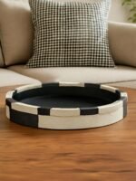 Taransay Black and White Round Tray