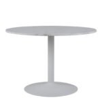 Tarifa Round Dining Table with White Polished Marble Top and White Base 110cm
