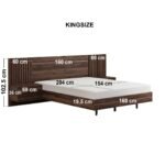 Tatum Hotel Bed Frame with Bedside Tables Walnut - Image 6