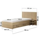 Taylor Single Bed Frame with Drawers & Integrated Bedside Table - Image 7