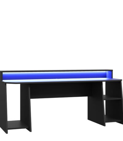 Tezaur Wide Black Gaming Desk with Colour Changing LED