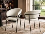 Thalia Set of 2 Dining Chairs Chenille - Image 2