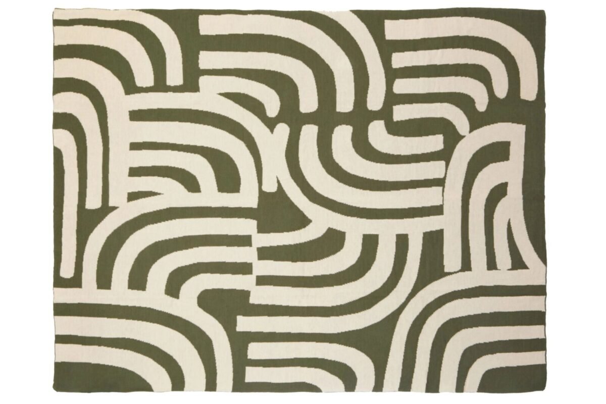 Tiree Natural and Green Throw