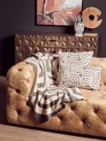 Tiree Natural and Green Throw