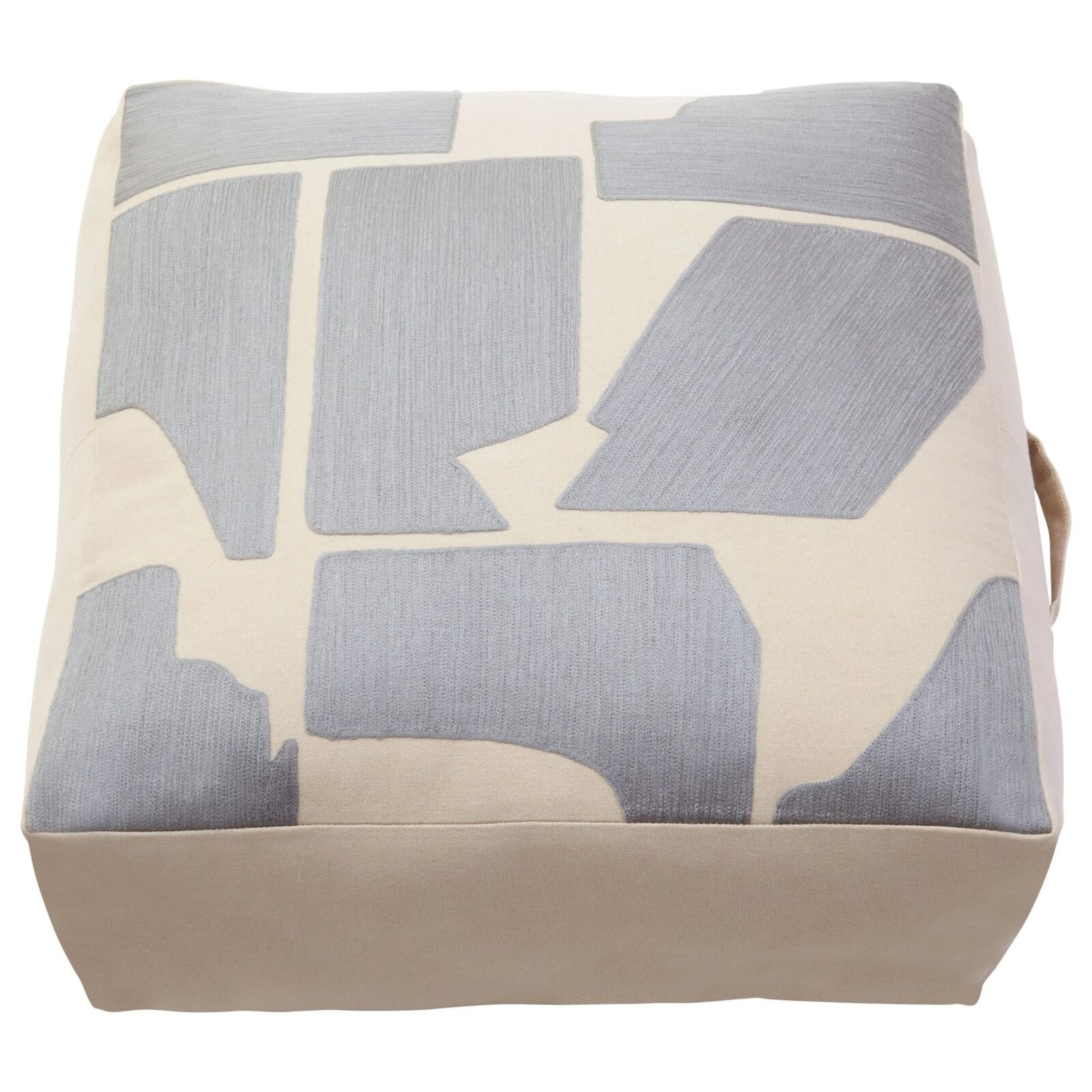 Tiree Natural and Grey Square Floor Cushion Tiree Natural and Grey Square Floor Cushion