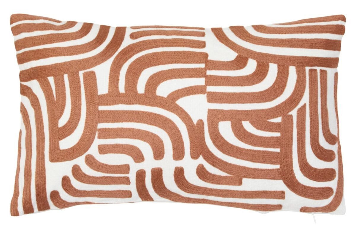Tiree Natural and Terracotta Rectangular Cushion