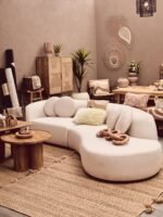 Tiree Natural and Terracotta Rectangular Cushion