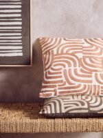 Tiree Natural and Terracotta Square Cushion