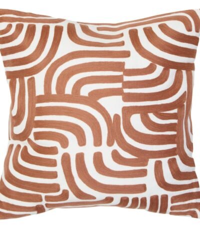 Tiree Natural and Terracotta Square Cushion
