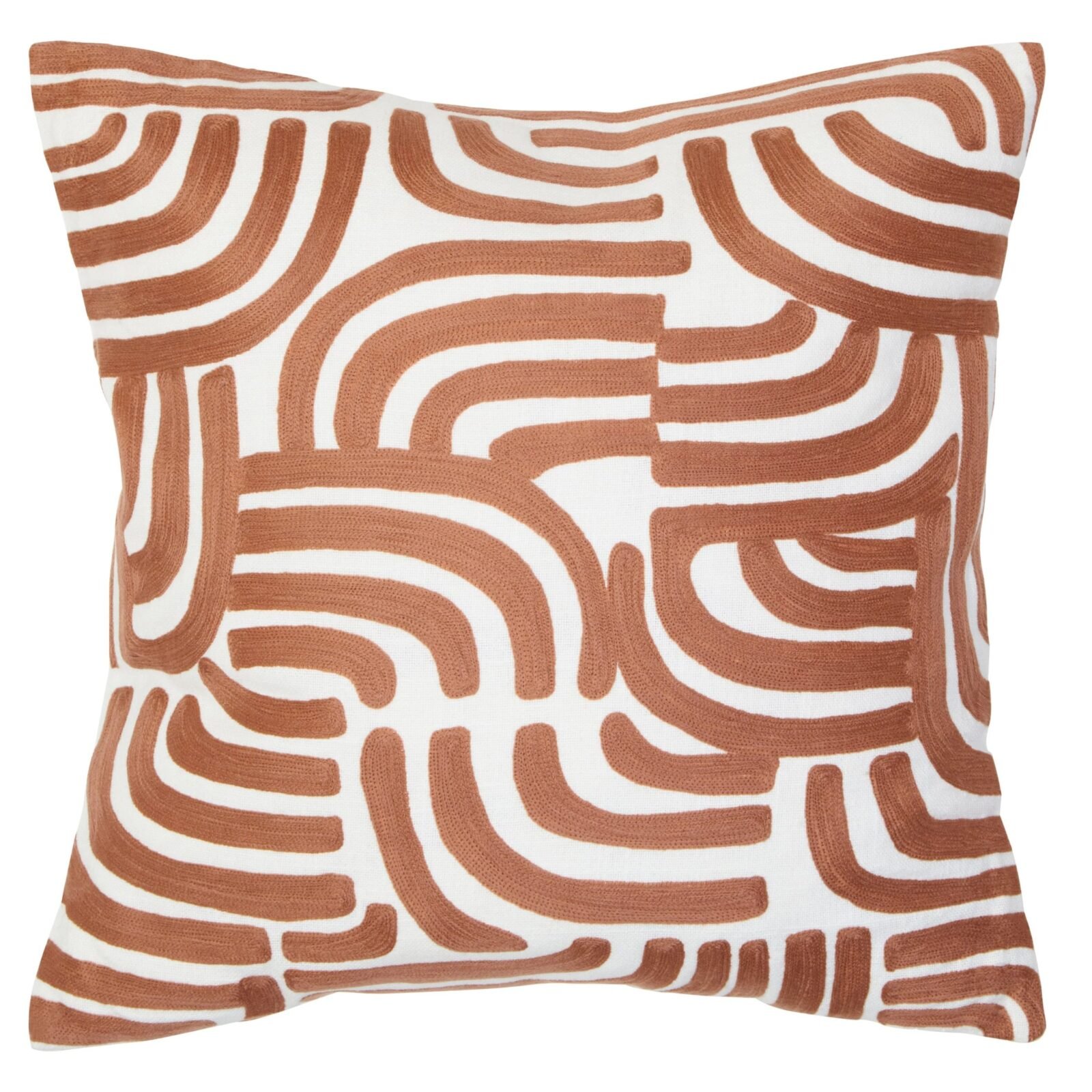 Tiree Natural and Terracotta Square Cushion Tiree Natural and Terracotta Square Cushion