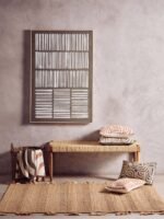 Tiree Natural and Terracotta Square Cushion
