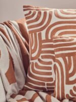 Tiree Natural and Terracotta Square Cushion