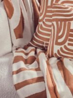 Tiree Natural and Terracotta Square Cushion