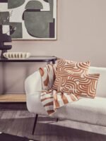 Tiree Natural and Terracotta Square Cushion