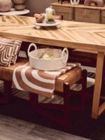 Tiree Natural and Terracotta Throw