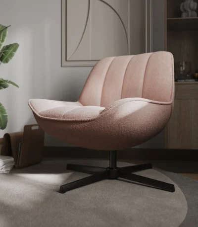 Tivaro Swivel Boucle Accent Chair
