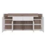 Toronto Wide 4 Door 2 Drawer Sideboard (inc. Plexi Lighting)