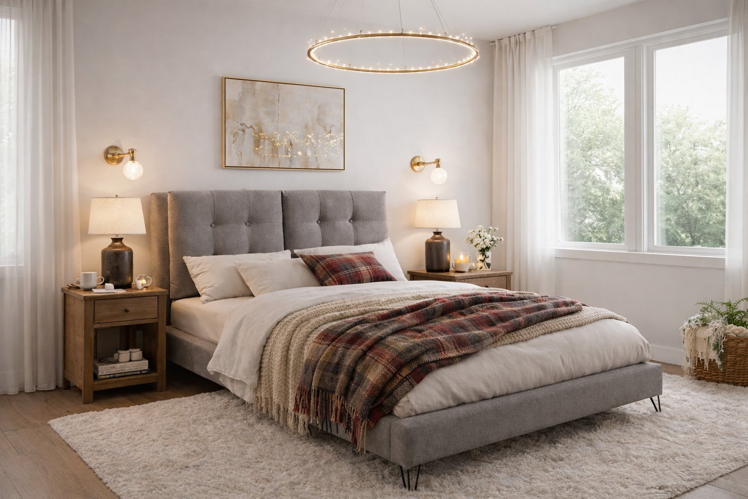 tuscany-fabric-bed-frame-grey-double-1.jpg Tuscany Fabric Bed Frame - Image 1