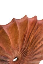 Ulva Brown Wood Round Sculpture with Black Base