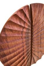 Ulva Brown Wood Sculpture with Black Base