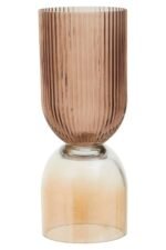 Unst Small Amber and Brown Glass Vase