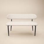 Varm & Cyra Dining Table Set with 2 Beige Chenille Benches - Image 3