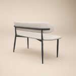 Varm & Cyra Dining Table Set with 2 Beige Chenille Benches - Image 4