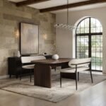 Varm & Cyra Dining Table Set with 2 Beige Chenille Benches - Image 9