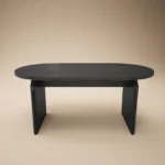 Varm & Cyra Black Extending Dining Table Set with 2 Beige Chenille Benches