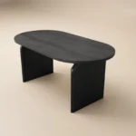 Varm & Cyra Black Extending Dining Table Set with 2 Beige Chenille Benches