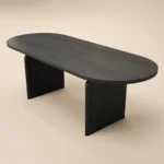 Varm & Cyra Black Extending Dining Table Set with 2 Beige Chenille Benches