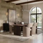 Varm & Estella Dining Table with Velvet Chairs