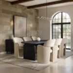 Varm & Estella Dining Table with Velvet Chairs