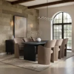 Varm & Estella Dining Table with Velvet Chairs