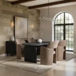 Varm & Estella Dining Table with Velvet Chairs