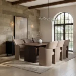 Varm & Estella Dining Table with Velvet Chairs