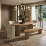 Varm & Estella Extendable Dining Table with Velvet Chairs & Bench