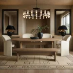 Varm & Estella Extendable Dining Table with Velvet Chairs & Bench